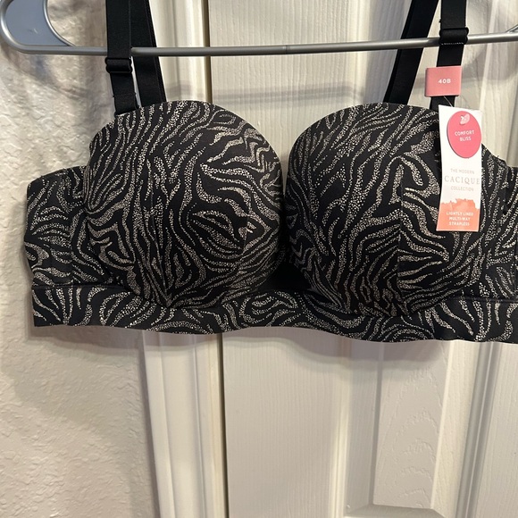 Black and Beige Zebra Print Convertible Bra - Picture 3 of 4